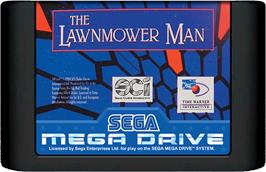 Cartridge artwork for Lawnmower Man, The on the Sega Genesis.