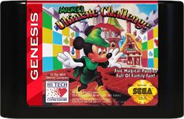 Cartridge artwork for Mickey's Ultimate Challenge on the Sega Genesis.