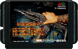 Cartridge artwork for Midnight Resistance on the Sega Genesis.