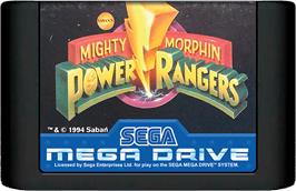 Cartridge artwork for Mighty Morphin Power Rangers on the Sega Genesis.