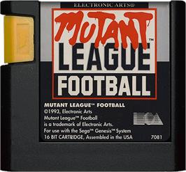 Cartridge artwork for Mutant League Football on the Sega Genesis.