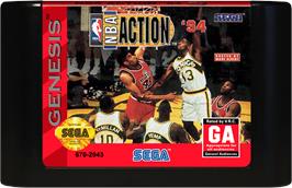 Cartridge artwork for NBA Action '94 on the Sega Genesis.