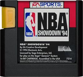 Cartridge artwork for NBA Showdown on the Sega Genesis.
