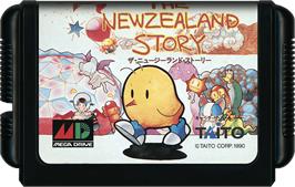 Cartridge artwork for New Zealand Story, The on the Sega Genesis.