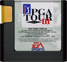 Cartridge artwork for PGA Tour Golf 3 on the Sega Genesis.