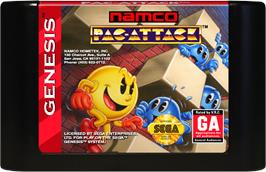 Cartridge artwork for Pac-Attack on the Sega Genesis.