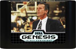 Cartridge artwork for Pat Riley Basketball on the Sega Genesis.