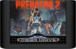 Cartridge artwork for Predator 2 on the Sega Genesis.