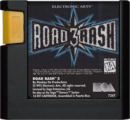 Cartridge artwork for Road Rash 3: Tour De Force on the Sega Genesis.
