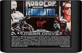 Cartridge artwork for Robocop vs. the Terminator on the Sega Genesis.