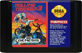 Cartridge artwork for Rolling Thunder 3 on the Sega Genesis.