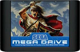 Cartridge artwork for Shining Force 2 on the Sega Genesis.