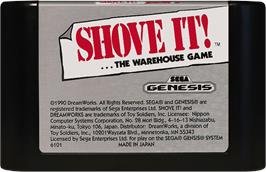 Cartridge artwork for Shove It! The Warehouse Game on the Sega Genesis.