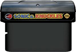 Cartridge artwork for Sonic and Knuckles on the Sega Genesis.