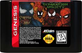 Cartridge artwork for Spider-Man & Venom: Separation Anxiety on the Sega Genesis.