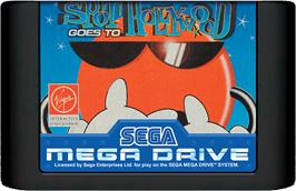 Cartridge artwork for Spot Goes to Hollywood on the Sega Genesis.