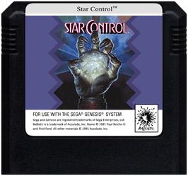 Cartridge artwork for Star Control on the Sega Genesis.