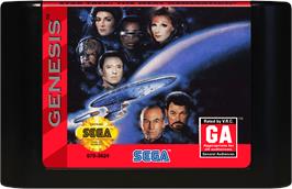 Cartridge artwork for Star Trek The Next Generation - Echoes from the Past on the Sega Genesis.