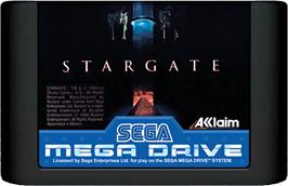 Cartridge artwork for Stargate on the Sega Genesis.