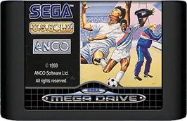 Cartridge artwork for Super Kick Off on the Sega Genesis.