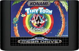 Cartridge artwork for Tiny Toon Adventures: Buster's Hidden Treasure on the Sega Genesis.