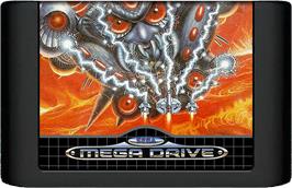 Cartridge artwork for Truxton / Tatsujin on the Sega Genesis.