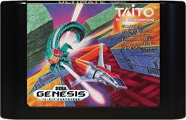 Cartridge artwork for Ultimate Qix on the Sega Genesis.