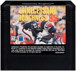 Cartridge artwork for Unnecessary Roughness '95 on the Sega Genesis.