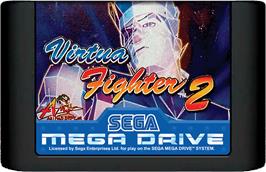 Cartridge artwork for Virtua Fighter 2 on the Sega Genesis.