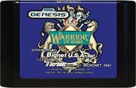 Cartridge artwork for Warrior of Rome on the Sega Genesis.