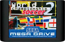 Cartridge artwork for World Championship Soccer 2 on the Sega Genesis.