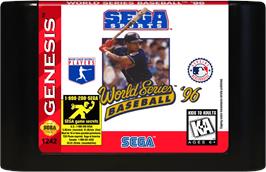 Cartridge artwork for World Series Baseball '96 on the Sega Genesis.