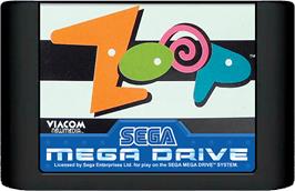 Cartridge artwork for Zoop on the Sega Genesis.