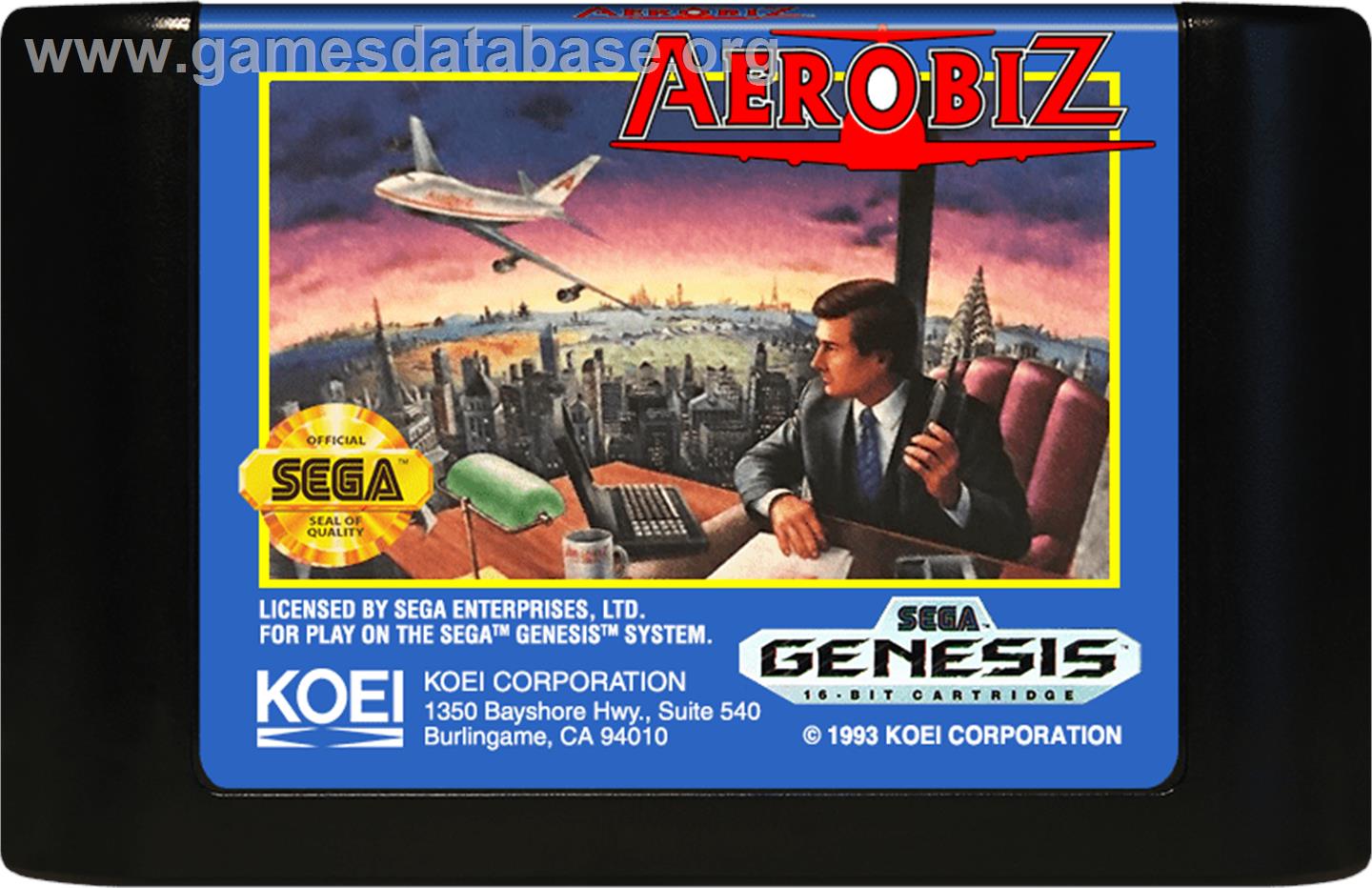 Aerobiz - Sega Genesis - Artwork - Cartridge