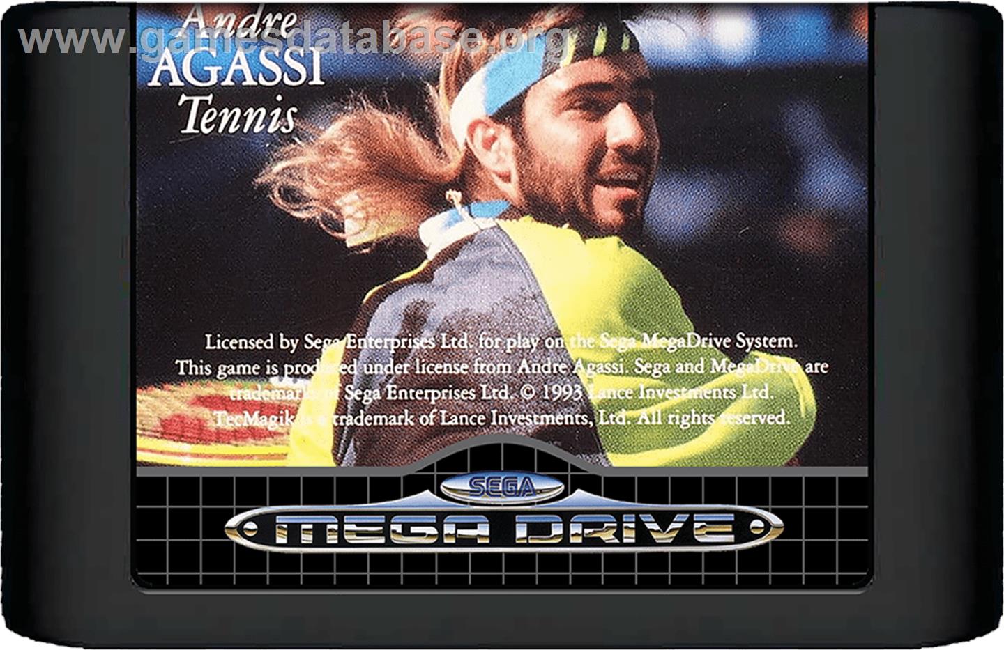 Andre Agassi Tennis - Sega Genesis - Artwork - Cartridge