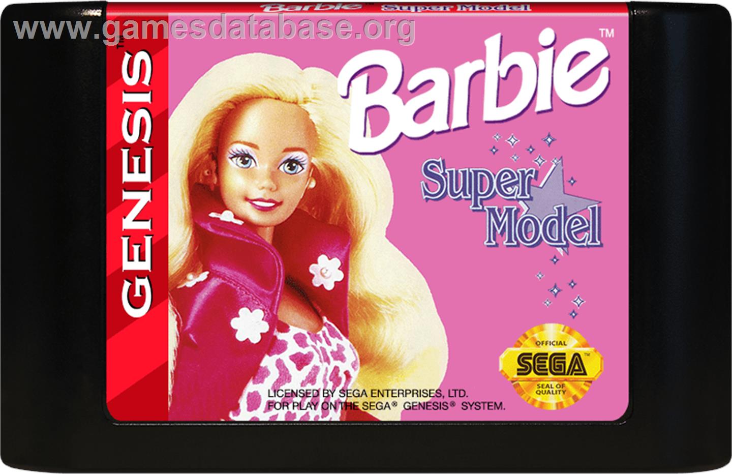 Barbie Super Model - Sega Genesis - Artwork - Cartridge