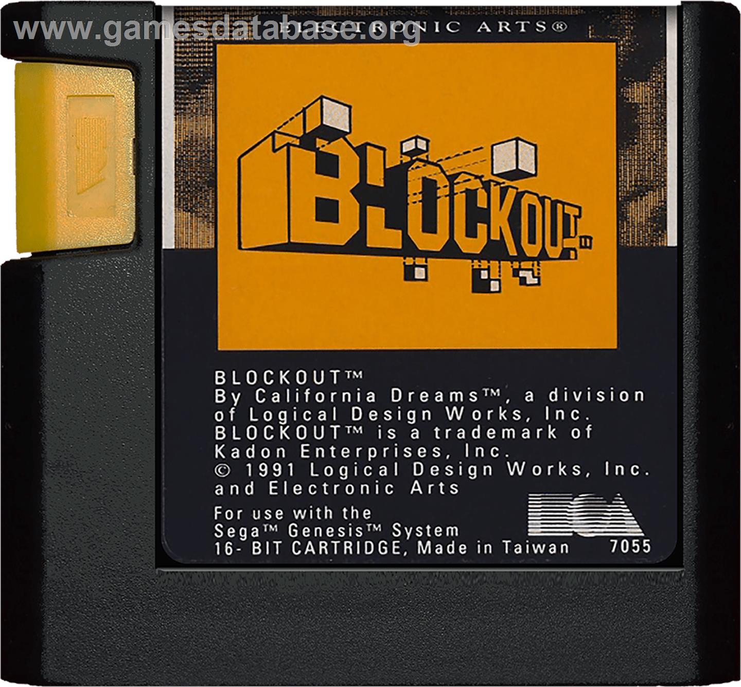 Blockout - Sega Genesis - Artwork - Cartridge
