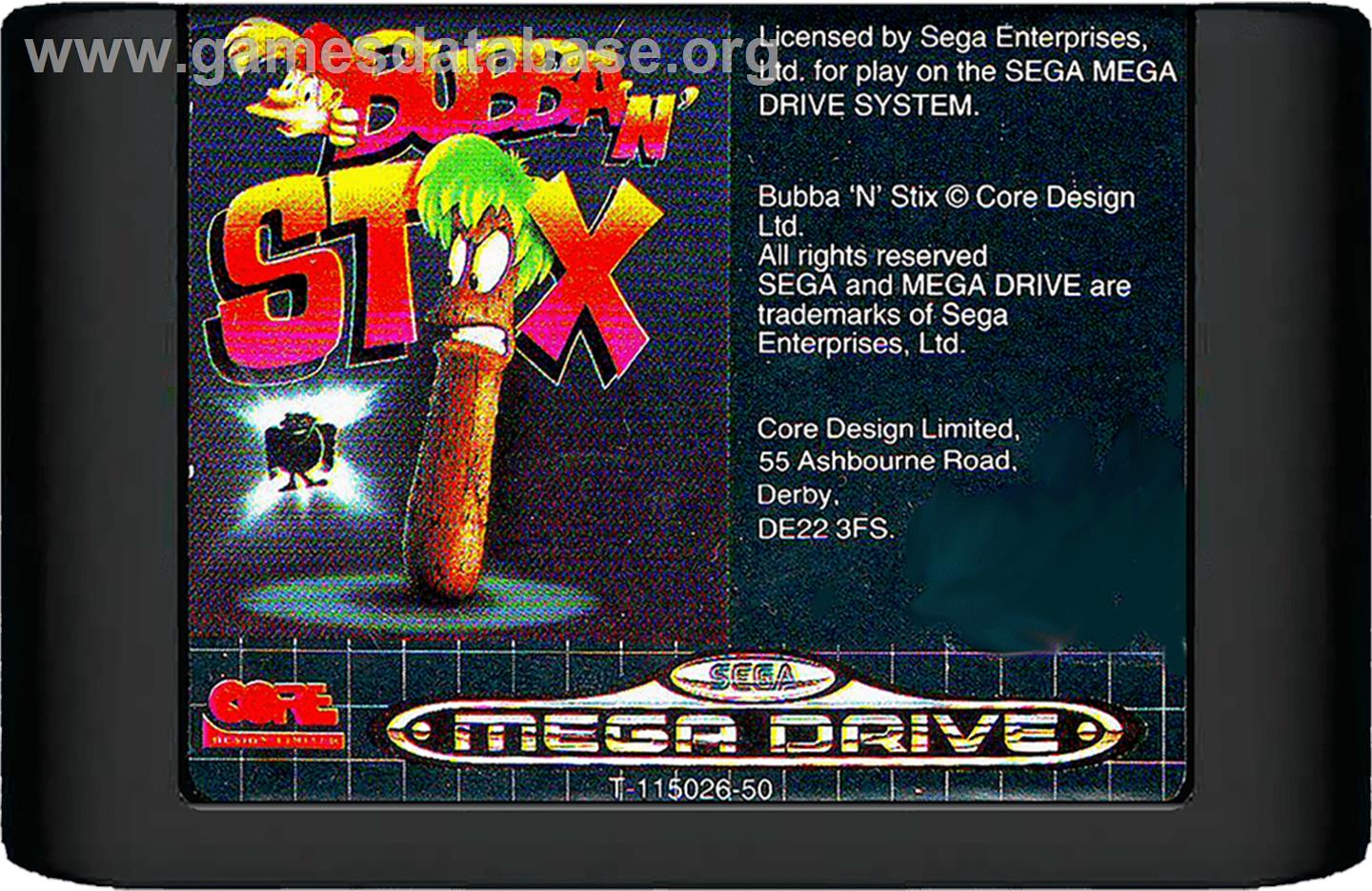 Bubba 'n' Stix - Sega Genesis - Artwork - Cartridge
