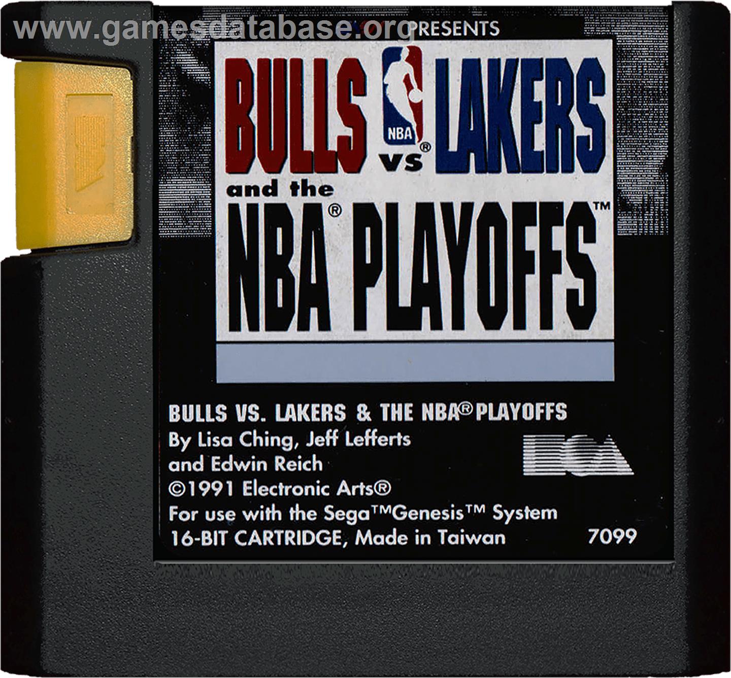 Bulls vs. Lakers and the NBA Playoffs - Sega Genesis - Artwork - Cartridge
