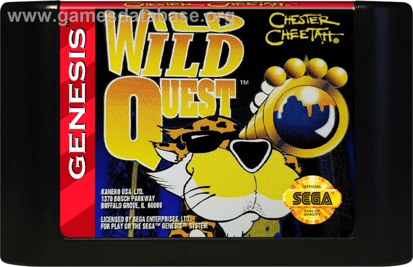 Chester Cheetah: Wild Wild Quest - Sega Genesis - Artwork - Cartridge