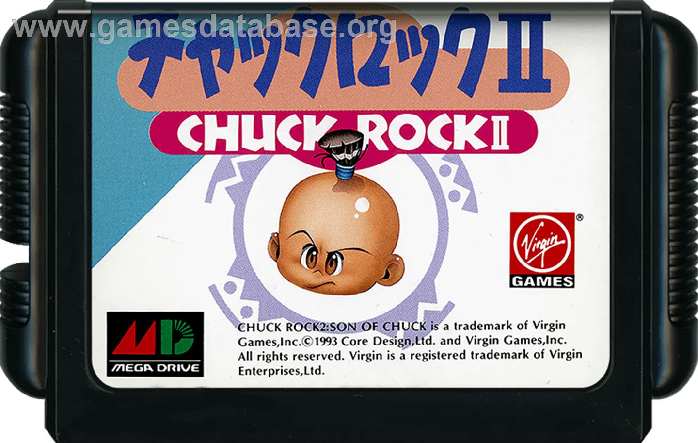 Chuck Rock 2: Son of Chuck - Sega Genesis - Artwork - Cartridge