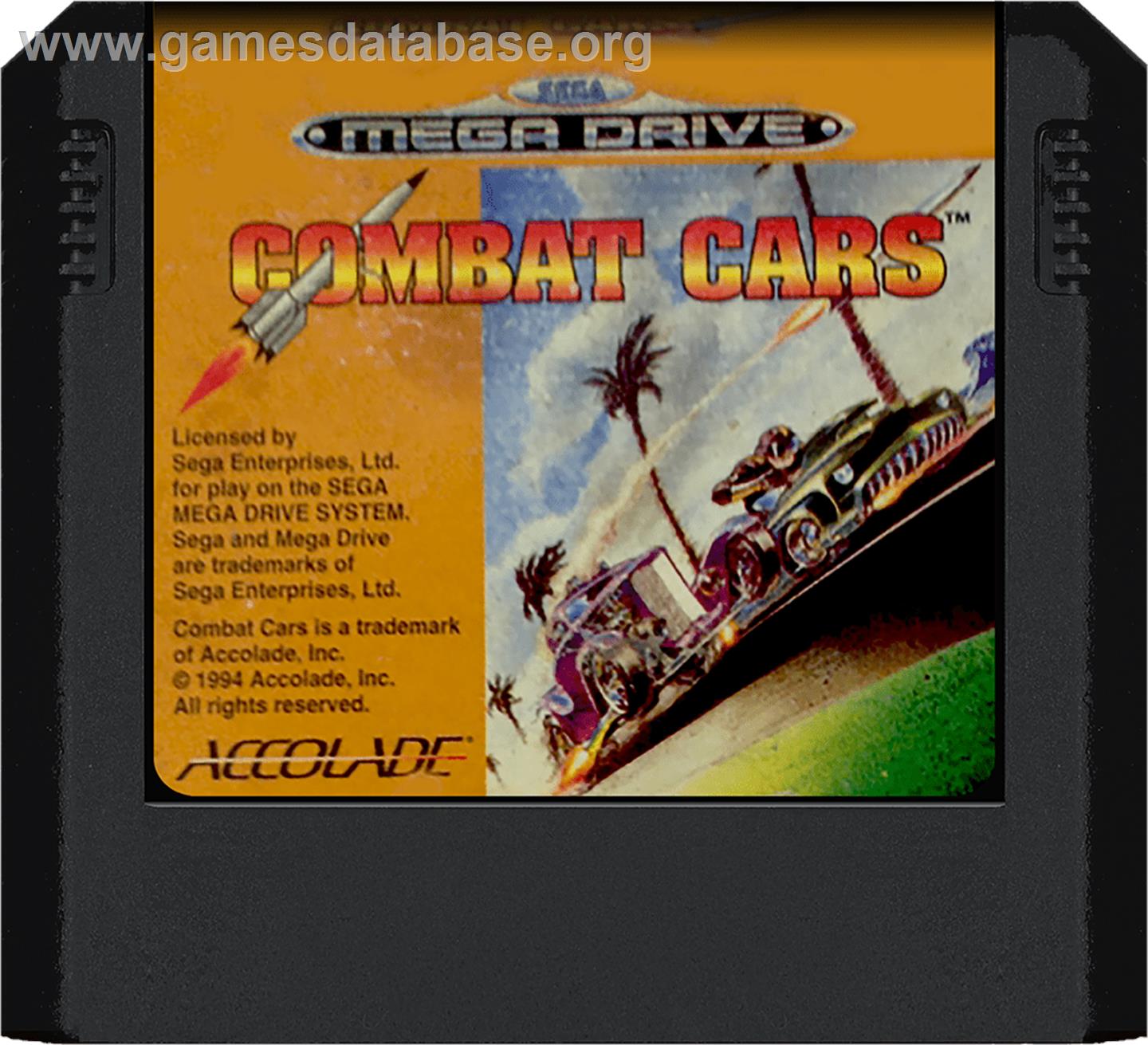 Combat Cars - Sega Genesis - Artwork - Cartridge