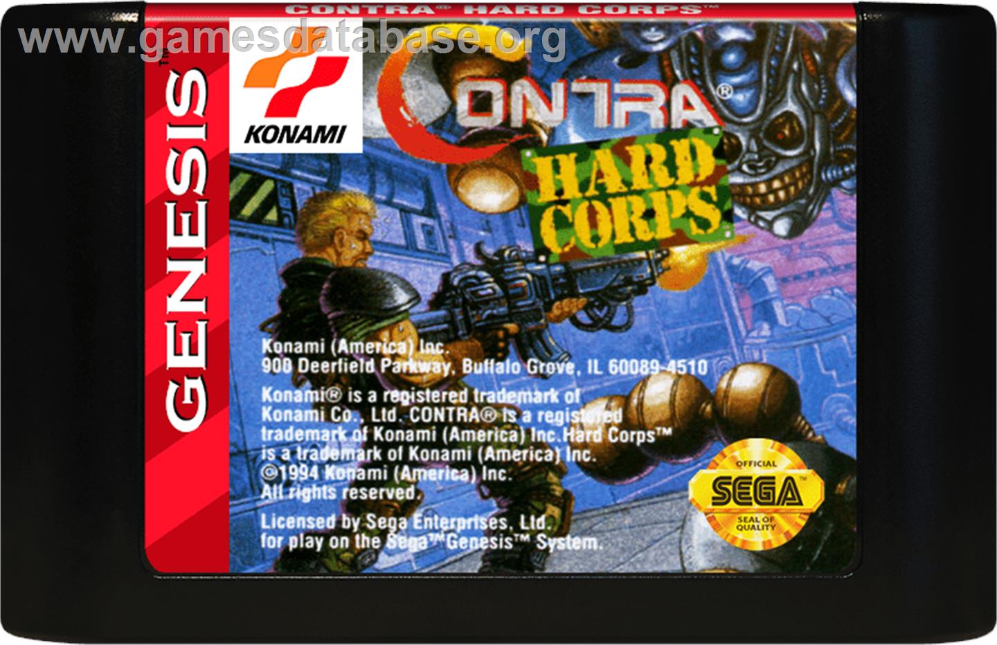 Contra Hard Corps - Sega Genesis - Artwork - Cartridge
