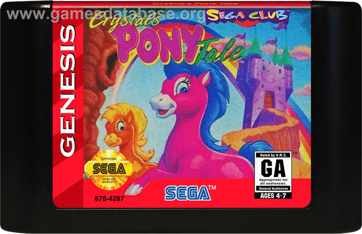 Crystal's Pony Tale - Sega Genesis - Artwork - Cartridge