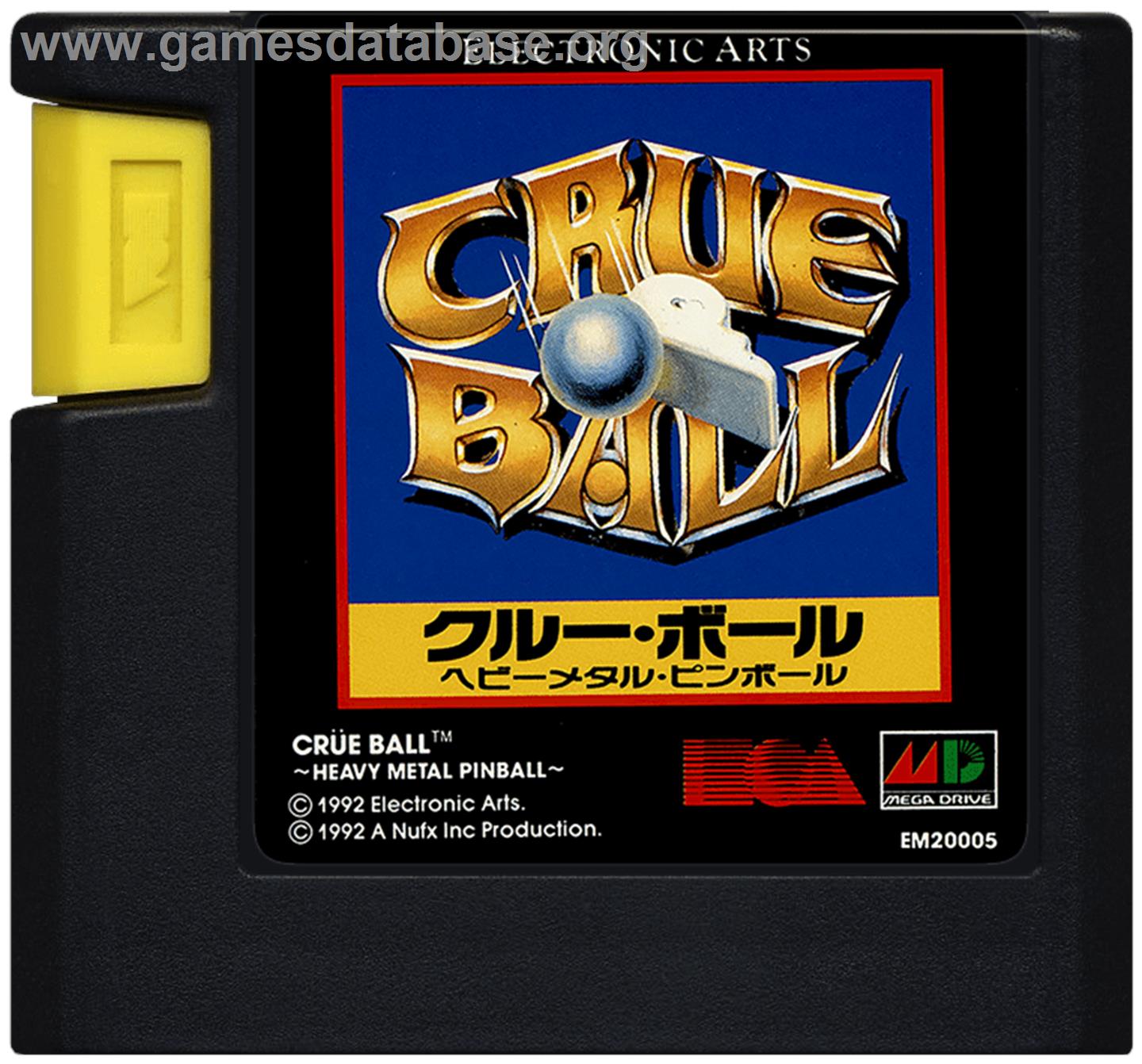 Crüe Ball - Sega Genesis - Artwork - Cartridge