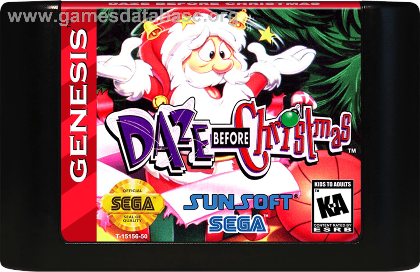 Daze Before Christmas - Sega Genesis - Artwork - Cartridge