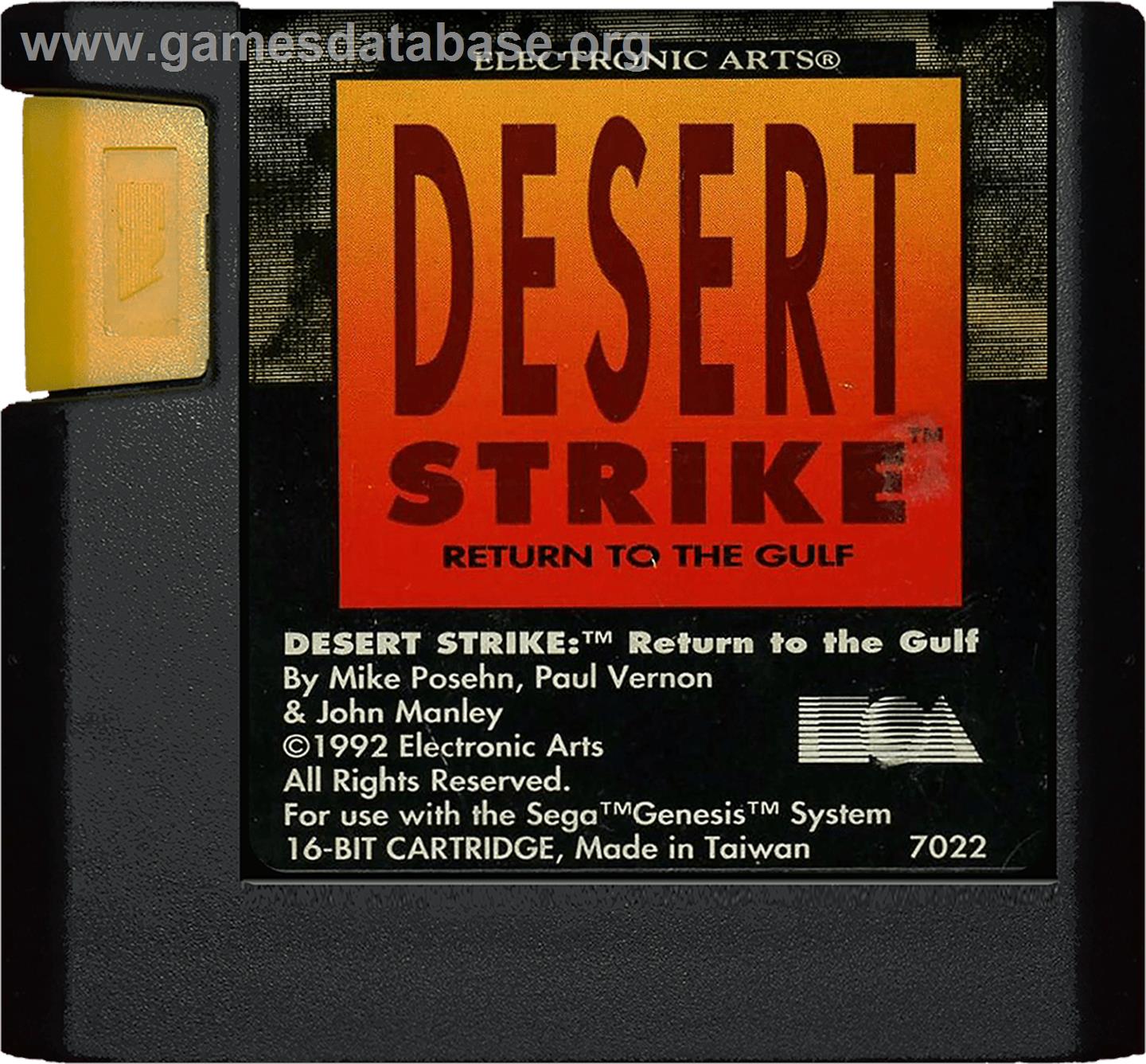 Desert Strike: Return to the Gulf - Sega Genesis - Artwork - Cartridge
