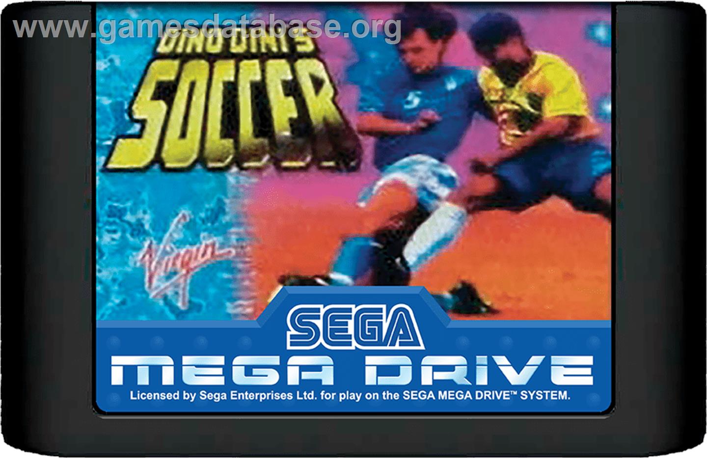 Dino Dini's Soccer - Sega Genesis - Artwork - Cartridge