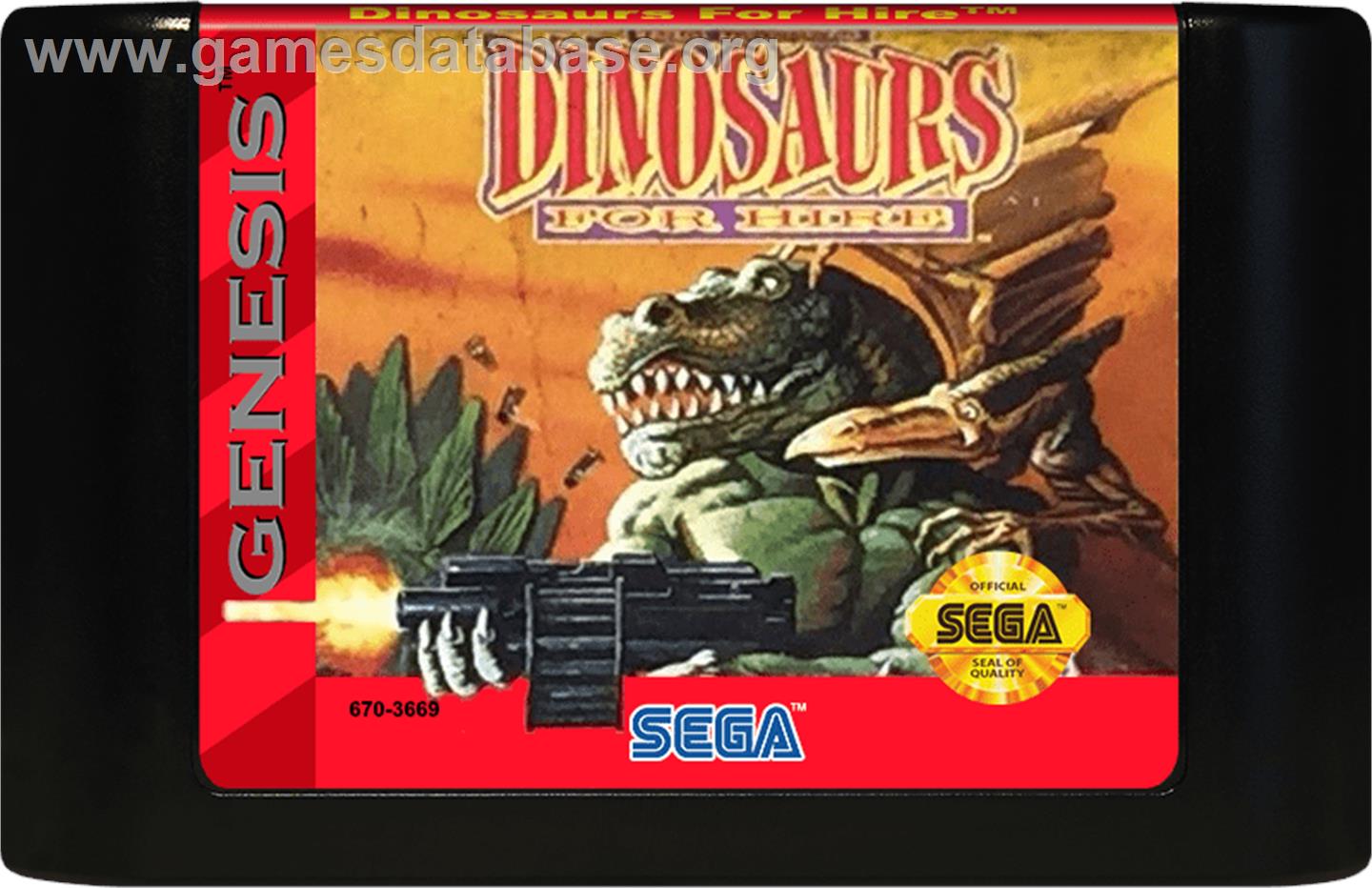 Dinosaurs for Hire - Sega Genesis - Artwork - Cartridge