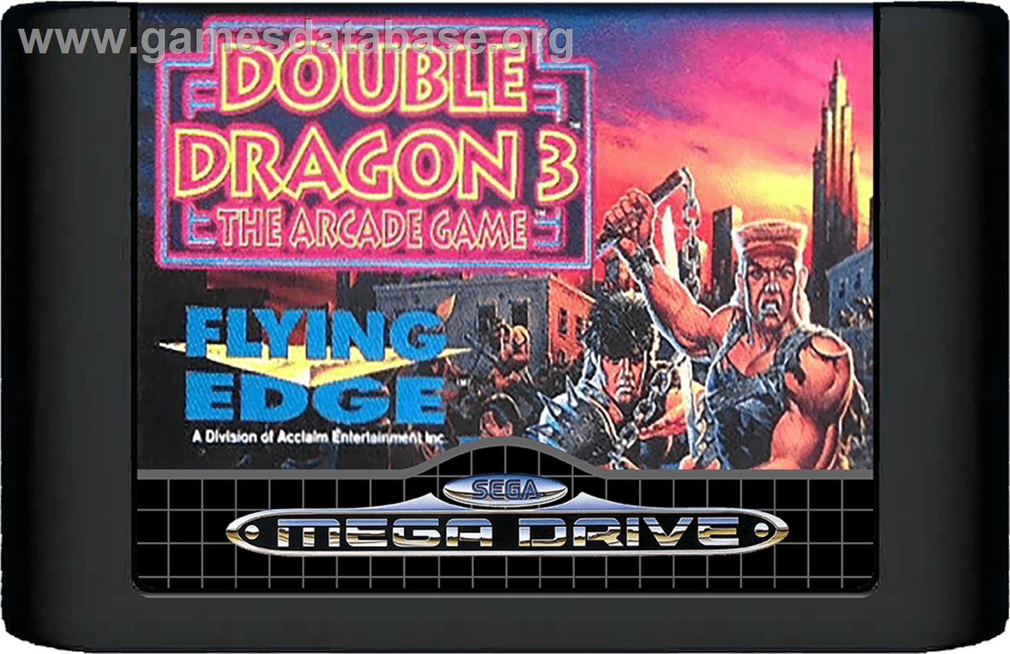 Double Dragon 3 - The Rosetta Stone - Sega Genesis - Artwork - Cartridge
